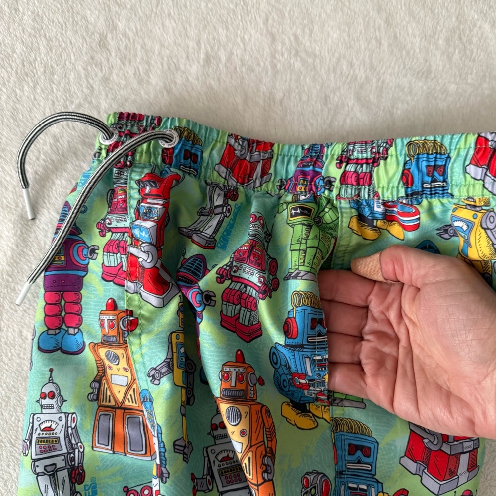 Boys Boardies Colorful Robot Print Swim Shorts 7-8 - Picture 4 of 5
